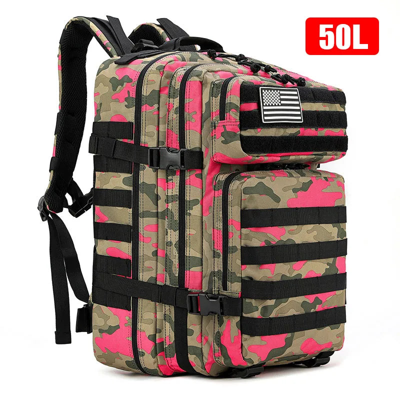 30L/50L Women Men Backpack Sport Trekking Hunting Nylon Rucksack Military Hiking Bag Navy Blue Pink Camouflage Tactical Backpack