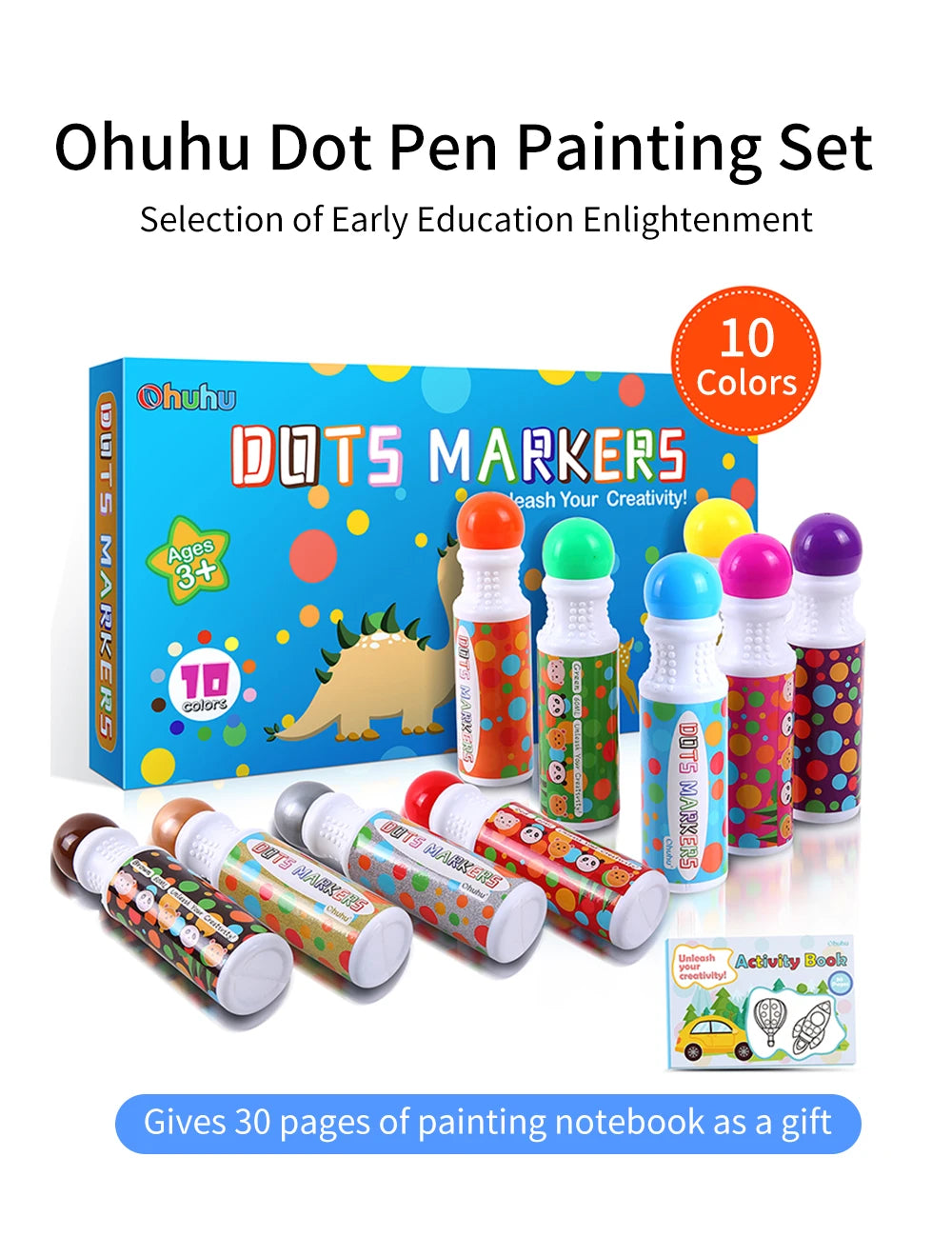 Ohuhu Washable Large Dot Makers Bingo Pen Mini Graffiti Flowing Pen Washable Paint Signature Pen Watercolor Pen Painting Tools