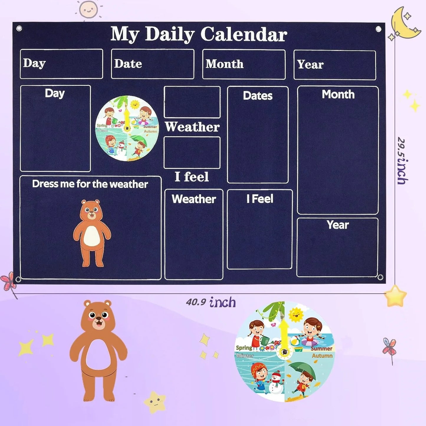 My Daily Calendar,Farm,Transportation Felt Story Board For Toddlers,Preschool Education Storytelling Montessori Toys for Kids