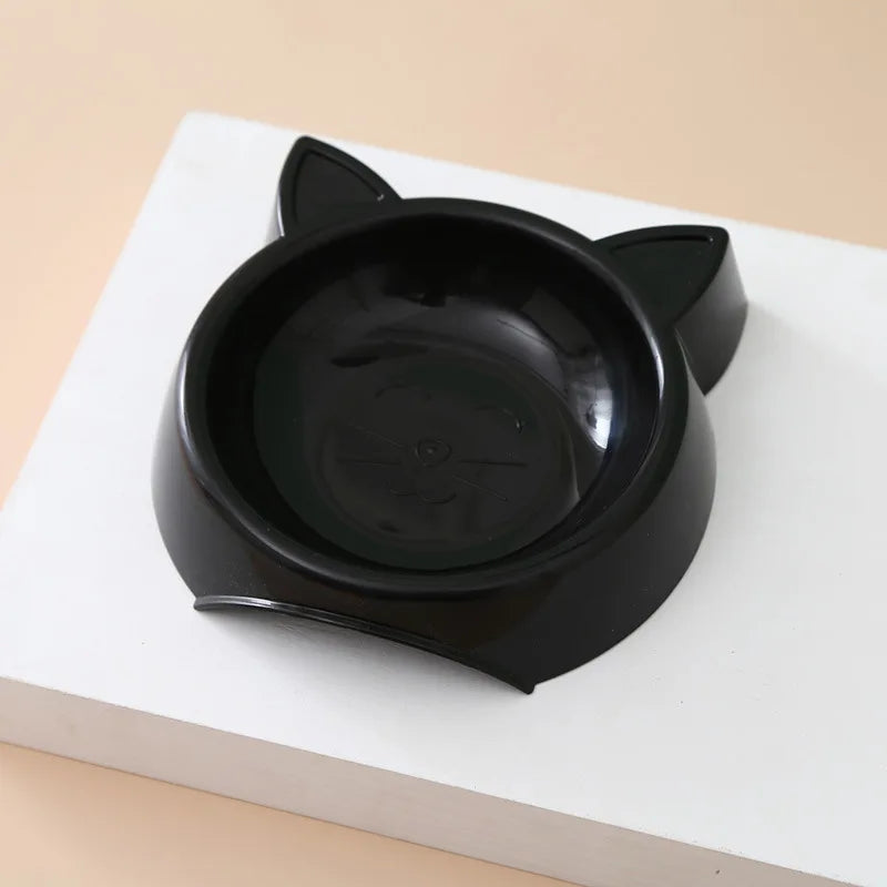 Pets Food Bowl Cat Face Shape Large Capacity Feeding Dish Solid Color Cat Food Bowl Pet Water Drinking Feeder for Small Dog Bowl