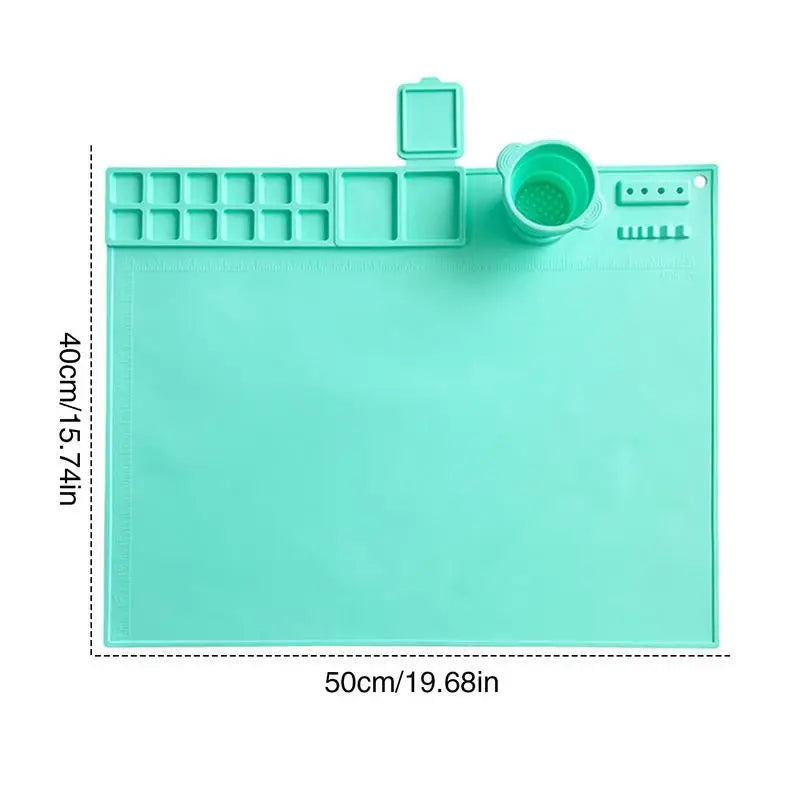 Silicone Painting Mat Pigment Palette Non-Stick Art Craft Mat For Painting Ink Blending Watercoloring Stamping