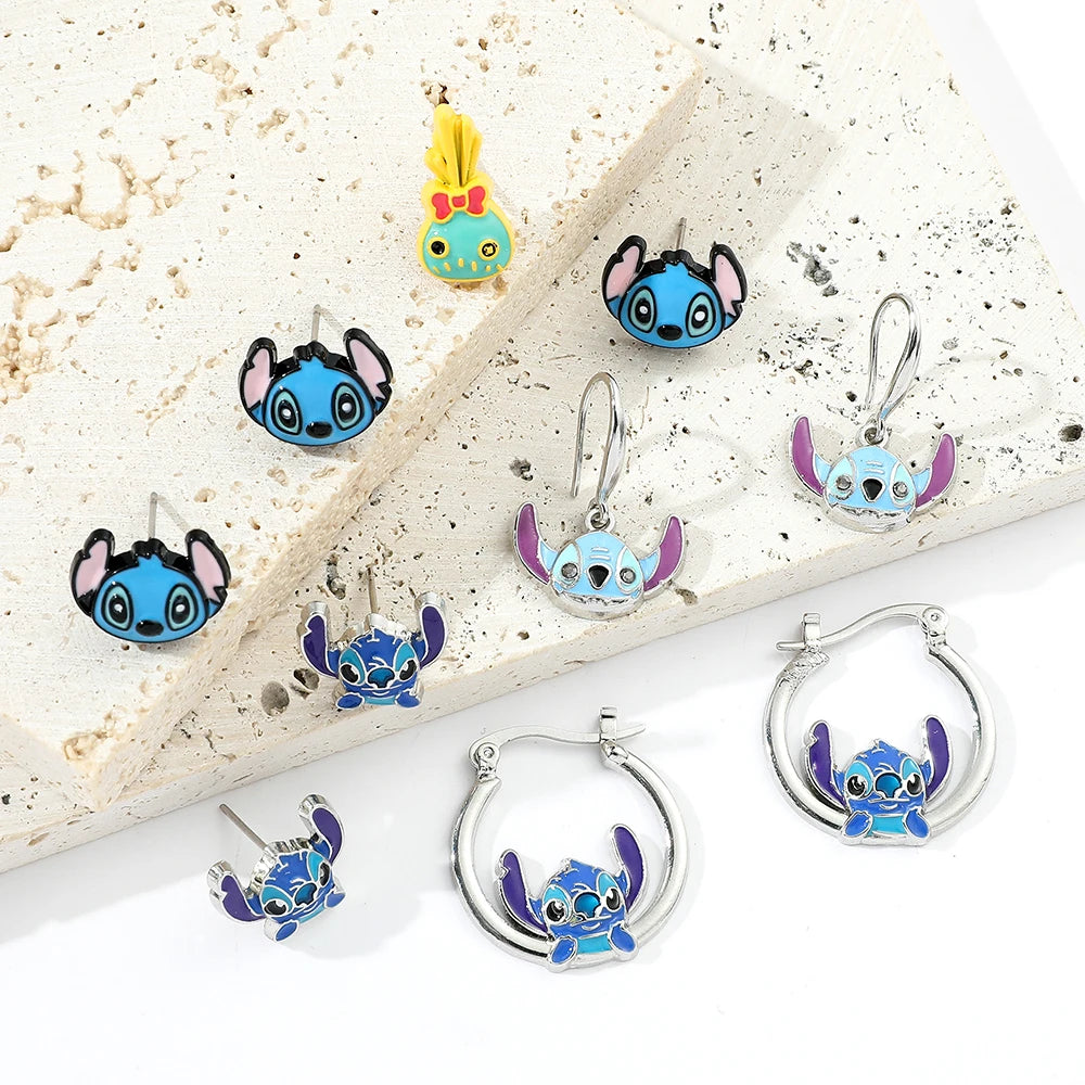 Silver Plating Stitch Earrings Lilo & Stitch Ear Pendant for Girl Party Gifts Accessories