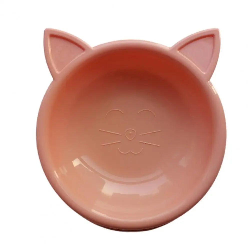 Pets Food Bowl Cat Face Shape Large Capacity Feeding Dish Solid Color Cat Food Bowl Pet Water Drinking Feeder for Small Dog Bowl