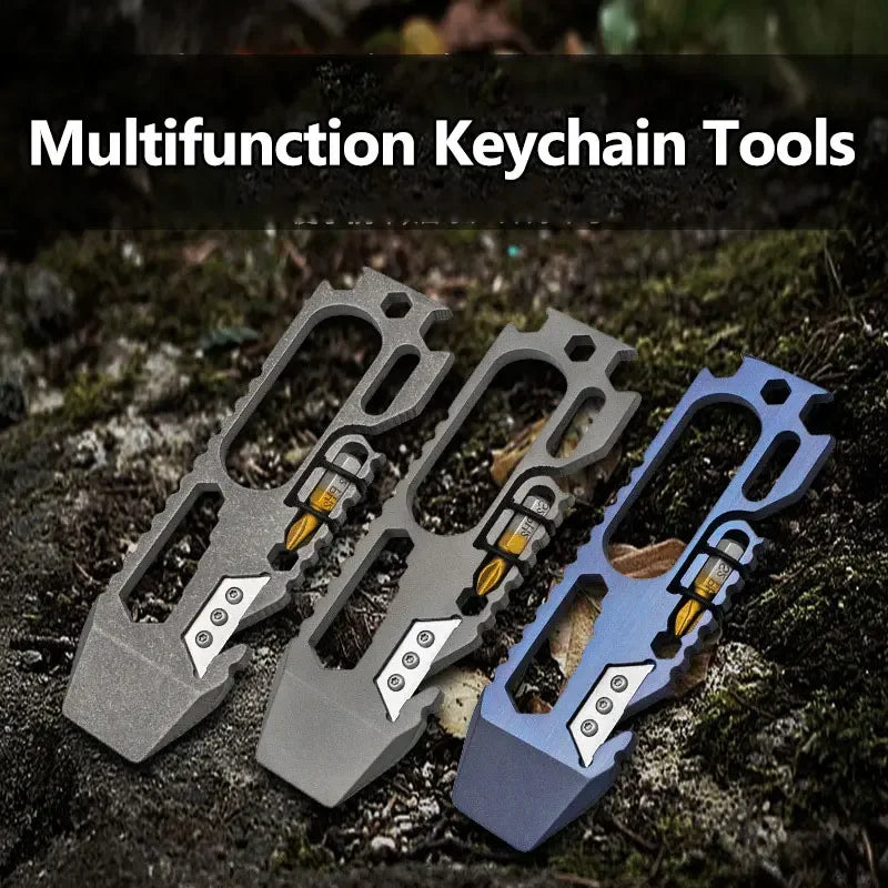 Outdoor Multi-function Titanium Alloy Tools Kit Emergency Survival Camping Equipment EDC Portable Screwdriver Cutting Tool