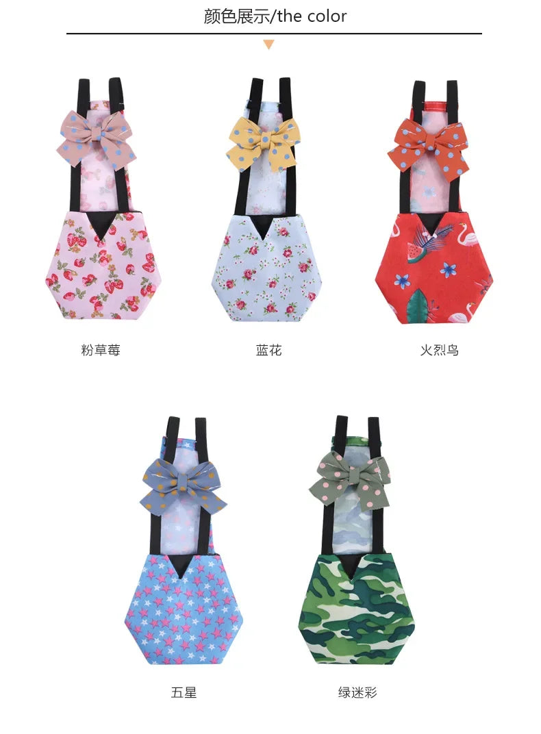 Pet Cloth Diaper for Farm Goose Duck Chicken Poultry Adjustable Washable Creative Bowknot Clothes Pet Mascotas Accessories DC05