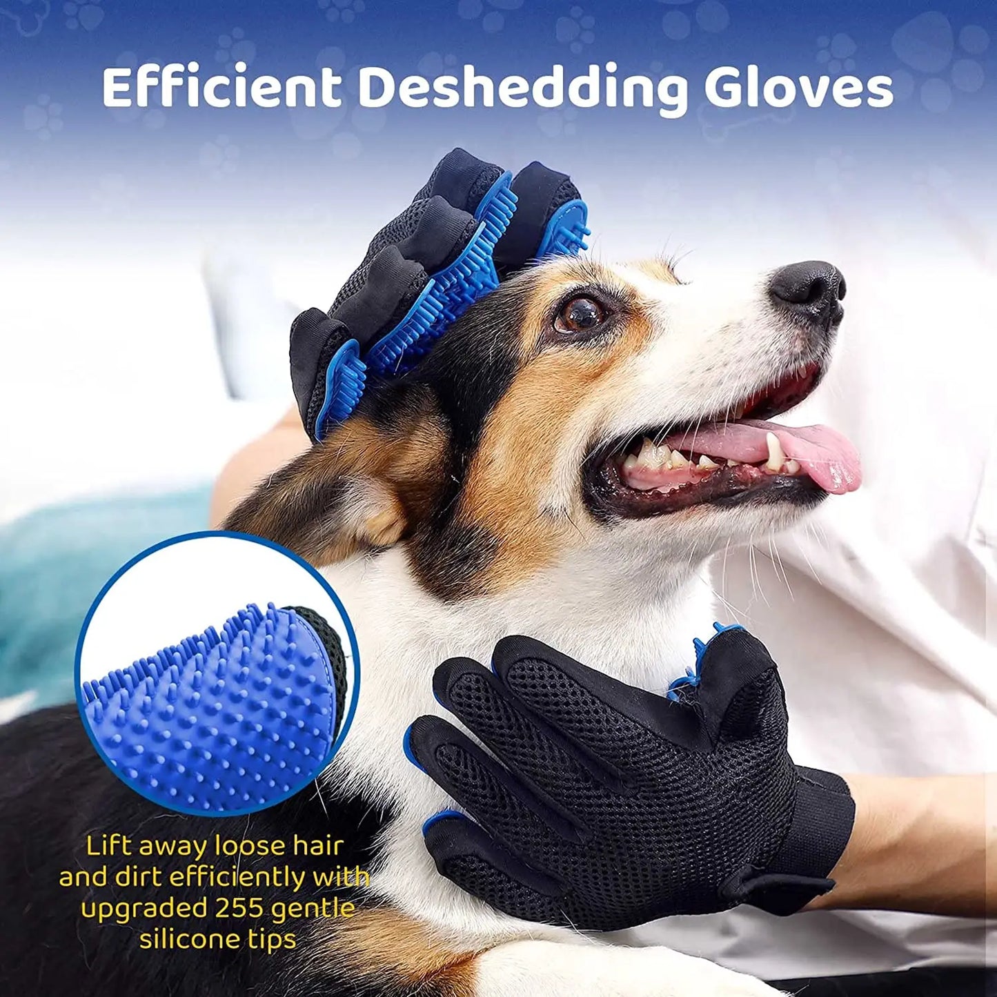 Pet Hair Grooming Set, Dog Hair Removal Glove Brush, Silicone Massage Brush And Pet Hair Comb