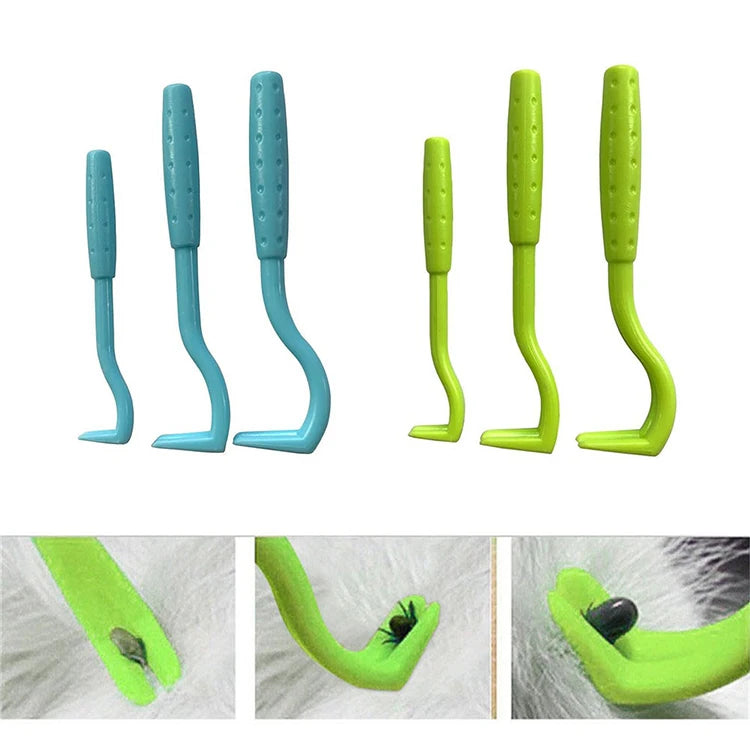 3Sets Flea Remover Hook Tick Remover Tweezer Tick Pull Pet Cat Dog Tick Clamp Accessaries Pet Mite Flea Extractor Dog Accessarie