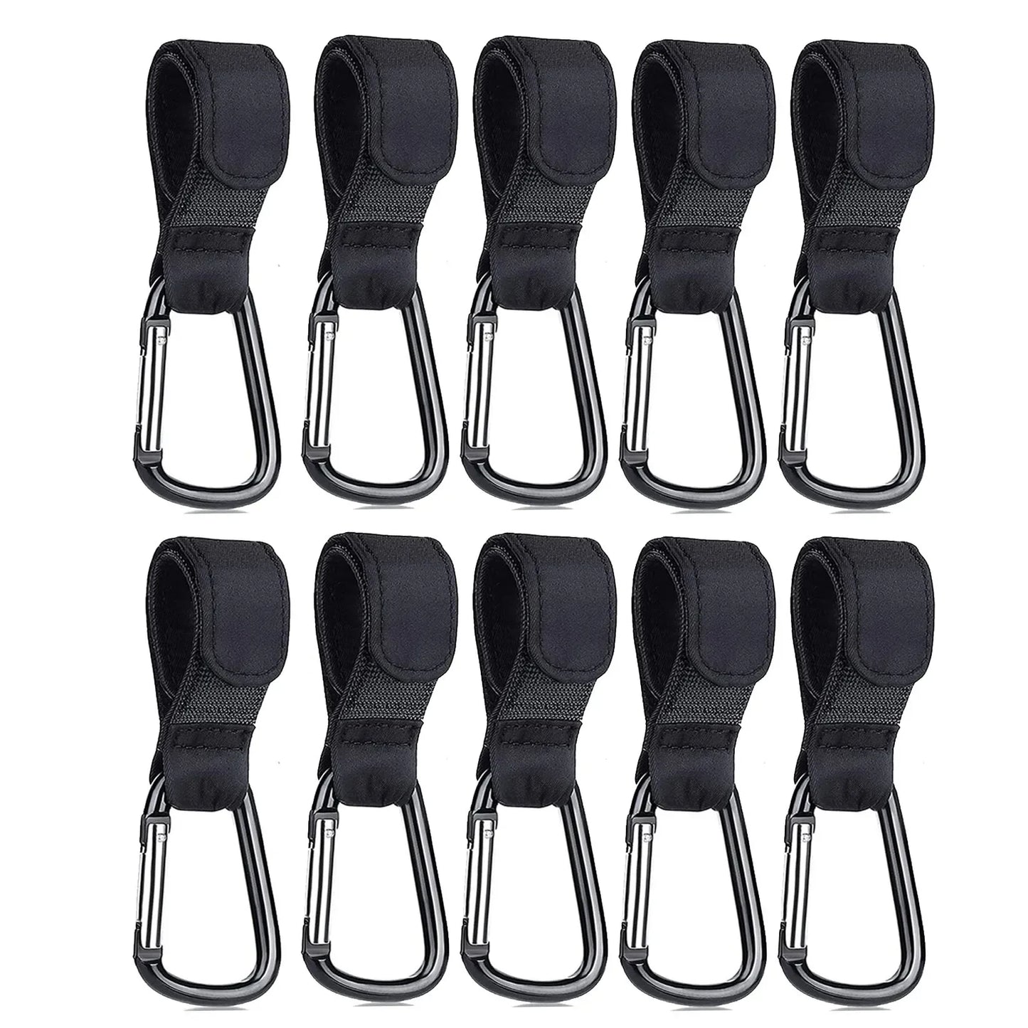 1-10pcs Stroller Hooks Buckles Clip Aluminum Alloy Carabiner Cart Organizer Diaper Bag Shopping Pram Hook Buckle Stroller Hanger