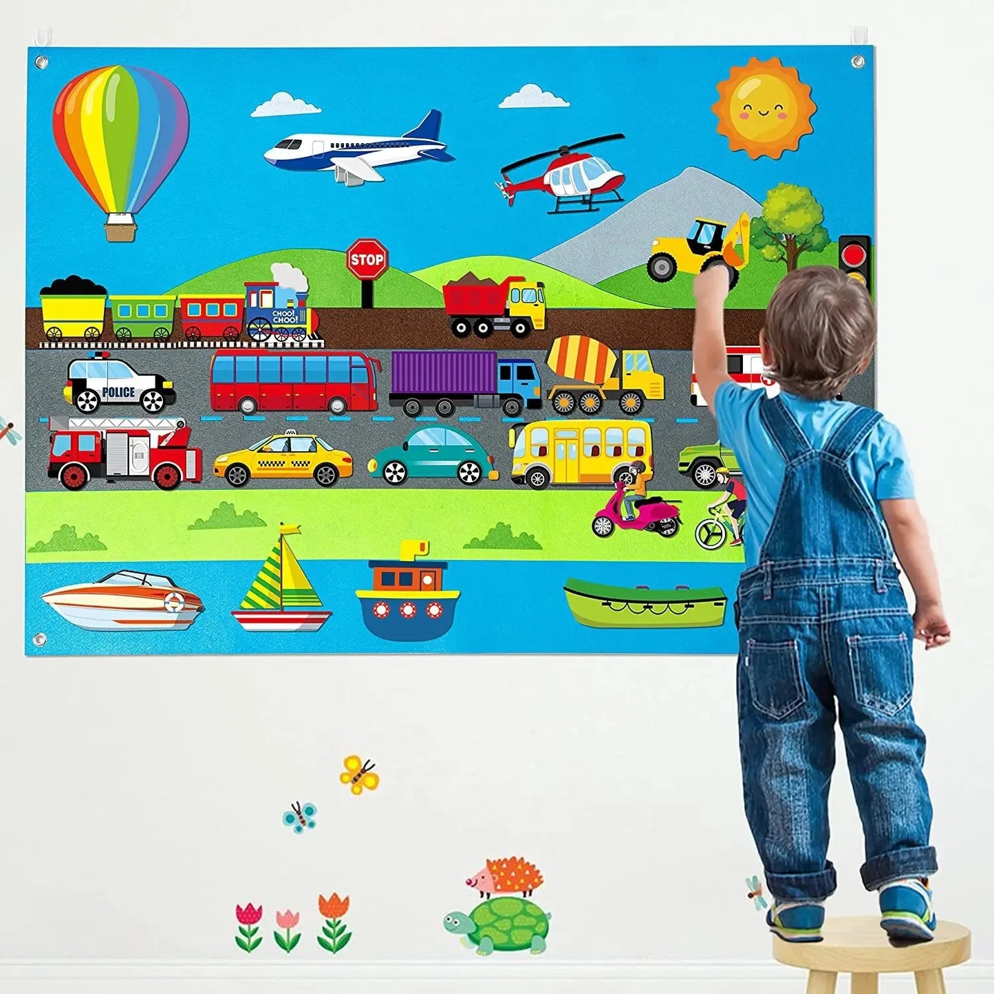 My Daily Calendar,Farm,Transportation Felt Story Board For Toddlers,Preschool Education Storytelling Montessori Toys for Kids