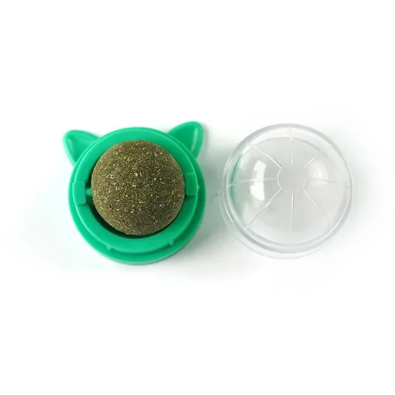 Natural Catnip Cat Wall Stick-on Ball Toys Treats Healthy Natural Removes Hair Balls To Promote Digestion Pet Cat Grass Snacks