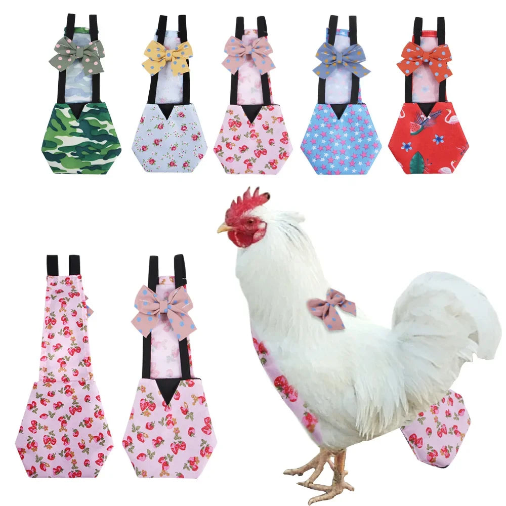 Pet Cloth Diaper for Farm Goose Duck Chicken Poultry Adjustable Washable Creative Bowknot Clothes Pet Mascotas Accessories DC05