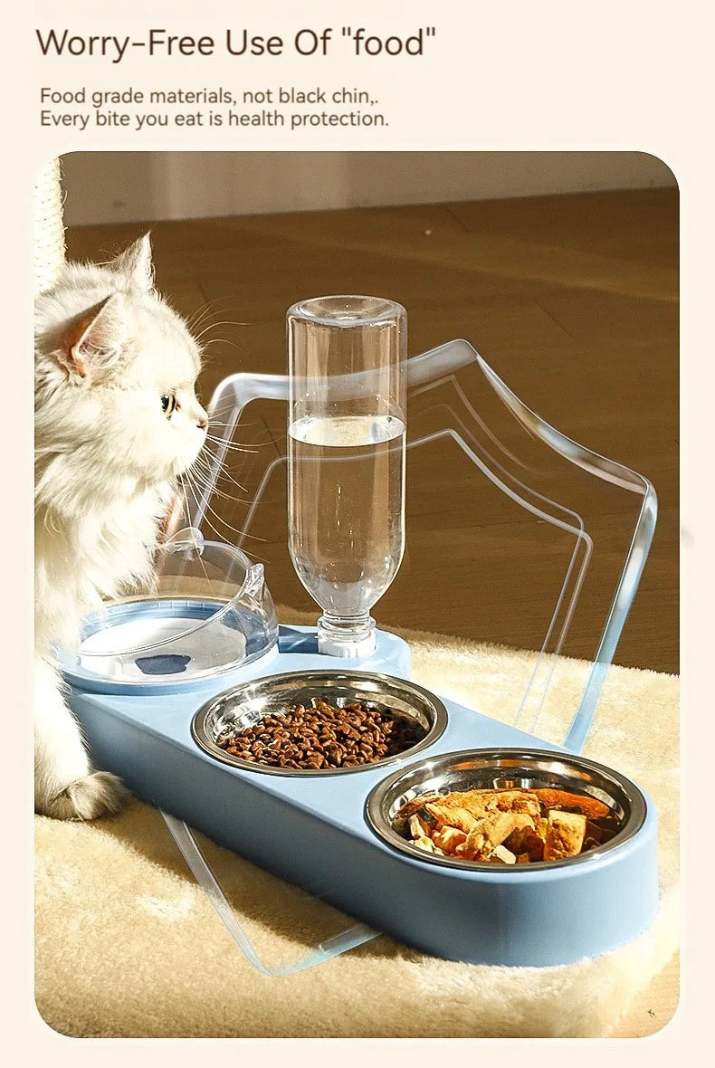 Pet Supplies Cat Drinker Automatic Feeders Food Bowl Dishes Water Fountain Cat Kibble Dispenser Pet Accessories Goods For Cats