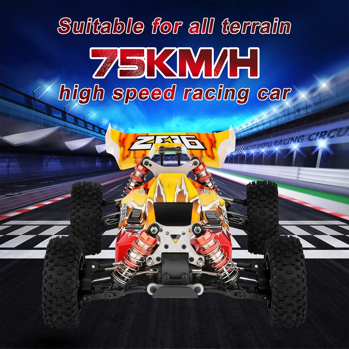 Wltoys XKS 144001 RC Car 75km/h Remote Control Car Off-Road Car High Speed 1/14 2.4GHz Racing Car 4WD RTR with Metal Chassis