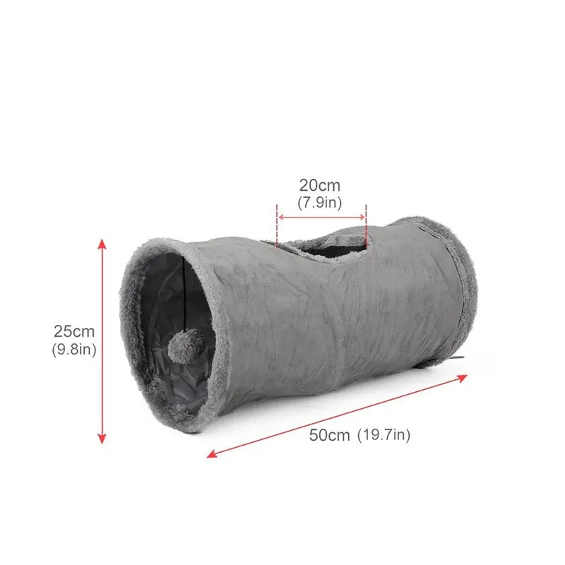 Collapsible Cat Tunnel Tube Play Tent Cat Toy Indoor Puppy Plush Ball for Exercising Hiding Training Pet Interactive Supplies