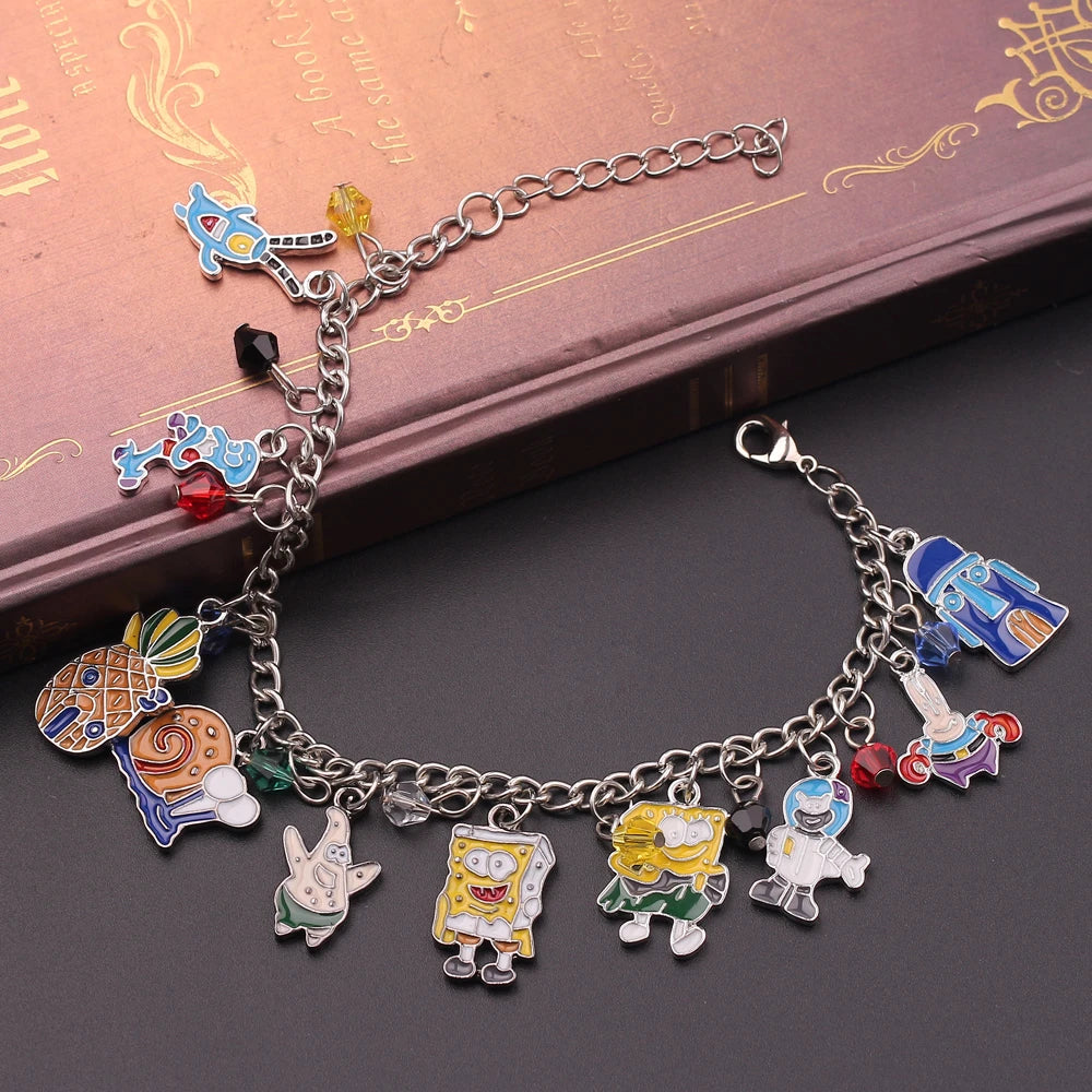 Cartoon Anime Charm Bracelet Cute Figures Pendant Accessories for Women Girl Gift Patrick Star Bracelets