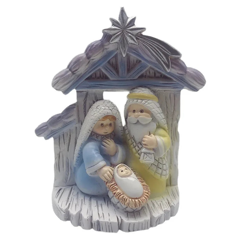 Religious Ornaments Holy Family Christmas Tree Decoration Cute Cartoon Resin Gifts