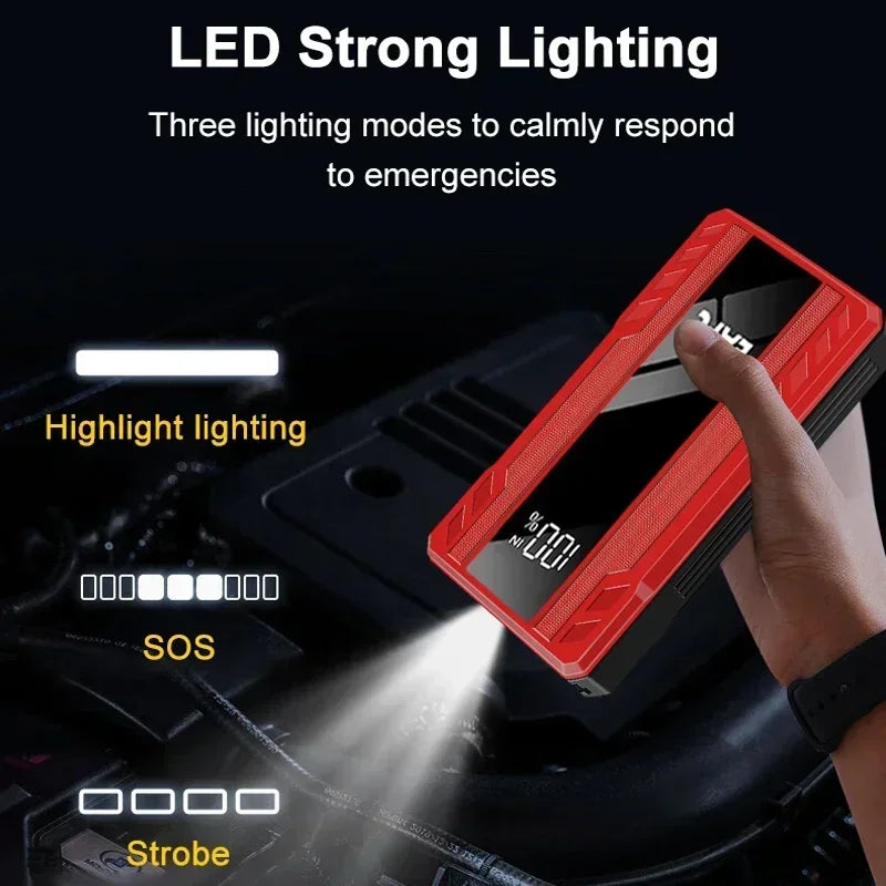 EAFC 1000A Car Jump Starter Power Portable PowerBank 12VAuto Emergency Start Battery Starting Device Booster with LED Light