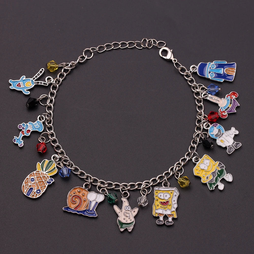 Cartoon Anime Charm Bracelet Cute Figures Pendant Accessories for Women Girl Gift Patrick Star Bracelets