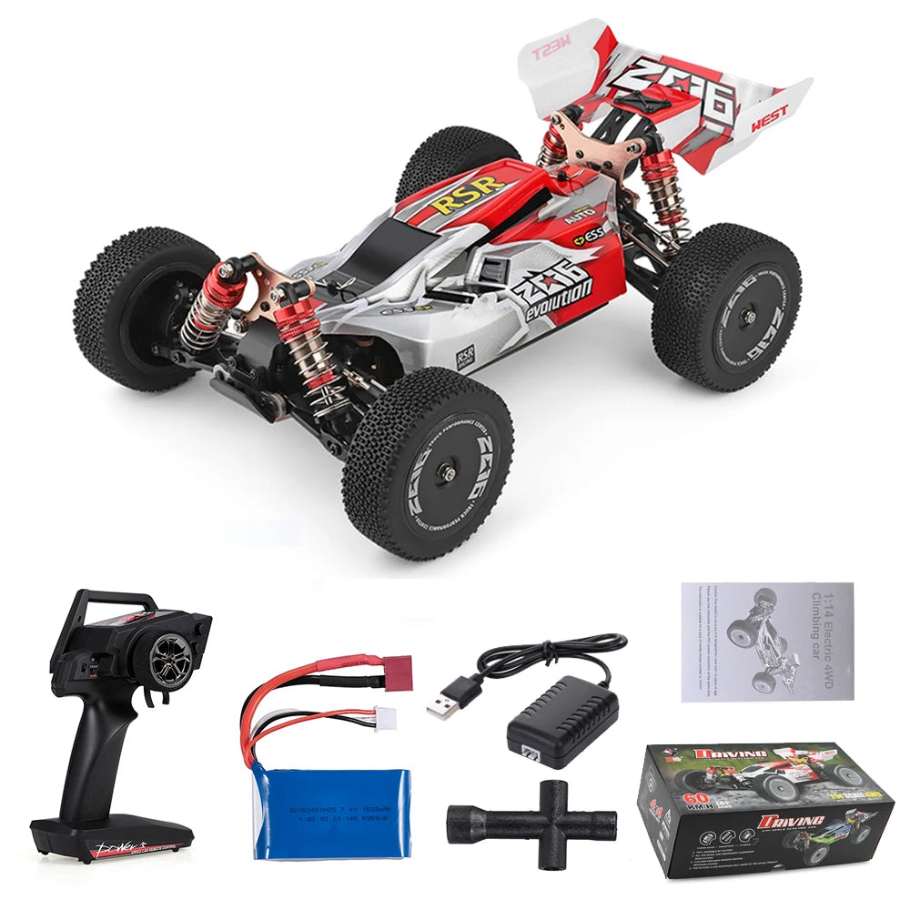 Wltoys XKS 144001 RC Car 75km/h Remote Control Car Off-Road Car High Speed 1/14 2.4GHz Racing Car 4WD RTR with Metal Chassis