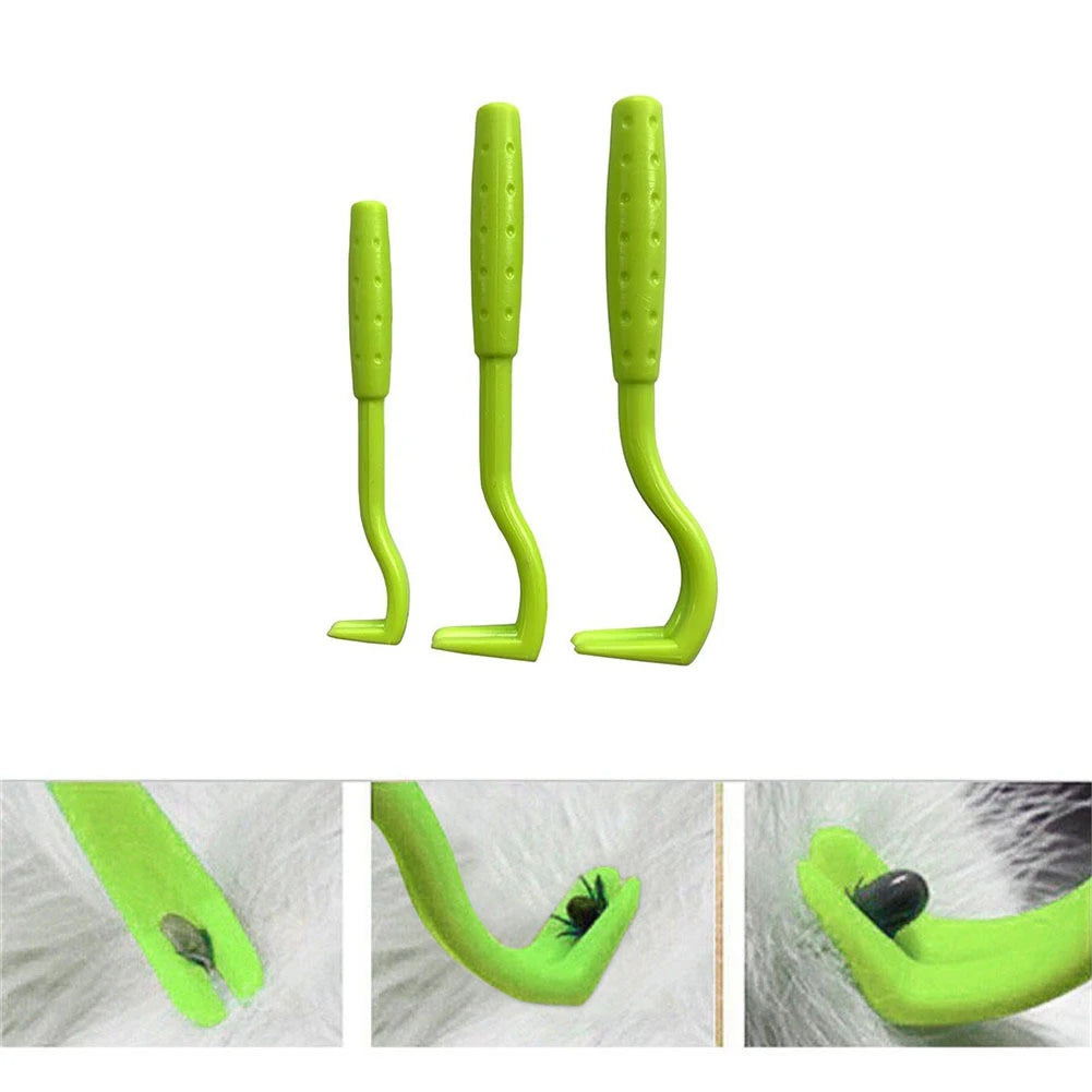 3Sets Flea Remover Hook Tick Remover Tweezer Tick Pull Pet Cat Dog Tick Clamp Accessaries Pet Mite Flea Extractor Dog Accessarie