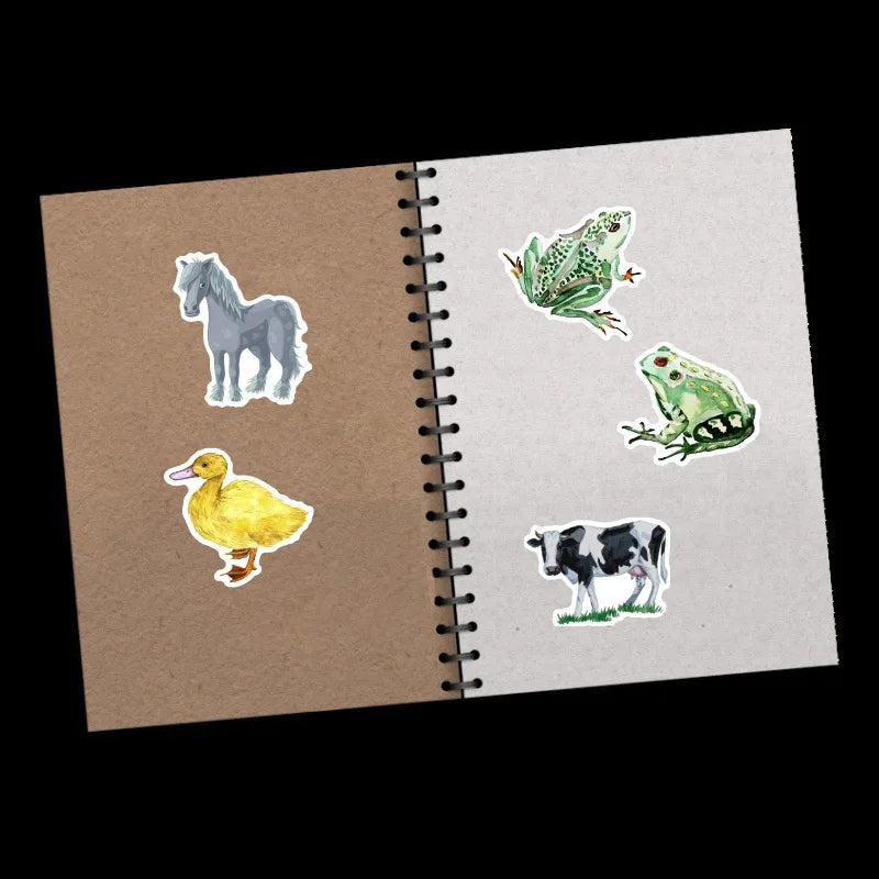 10/30/50pcs/Pack Cartoon Farm Animals Stickers Waterproof Skateboard Motorcycle Guitar Luggage Laptop Bicycle Sticker Kids Toys