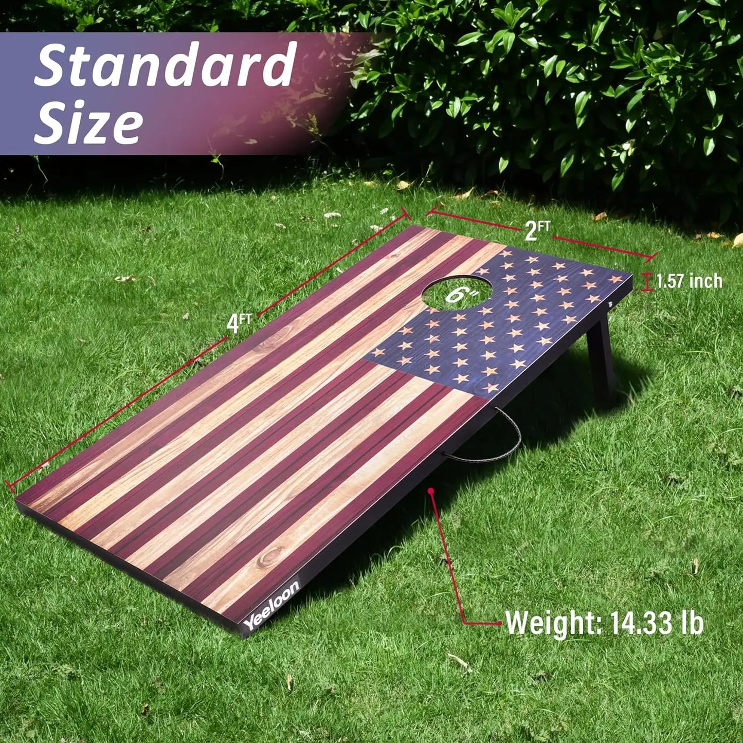 Cornhole Set, Tailgate/Regulation Size Cornhole Boards with 8 Bean Bags and Carrying Case, 3x2/4x2 Corn Hole Outdoor Game Toss