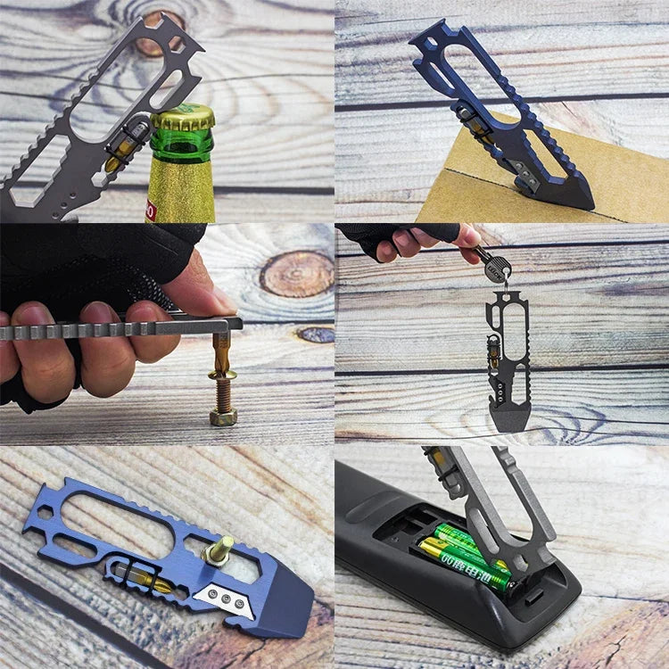 Outdoor Multi-function Titanium Alloy Tools Kit Emergency Survival Camping Equipment EDC Portable Screwdriver Cutting Tool