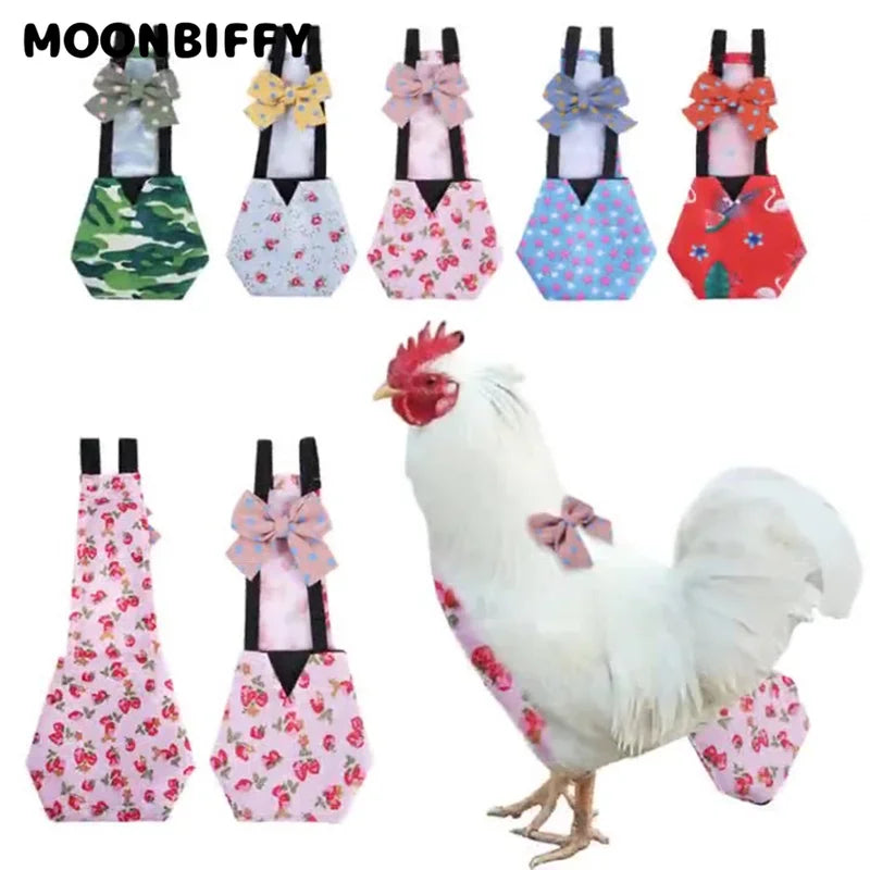 Pet Cloth Diaper for Farm Goose Duck Chicken Poultry Adjustable Washable Creative Bowknot Clothes Pet Mascotas Accessories DC05