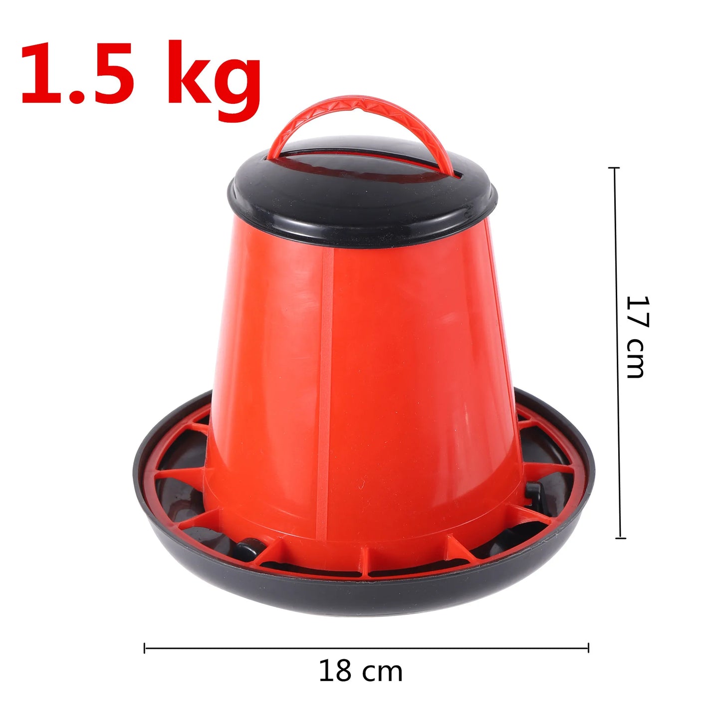 1Pc Poultry Animal Feeder Plastic Red and Black Quail Pigeon Automatic Feeder Farm Breeding Tools 1.5kg/3kg/6kg Optional