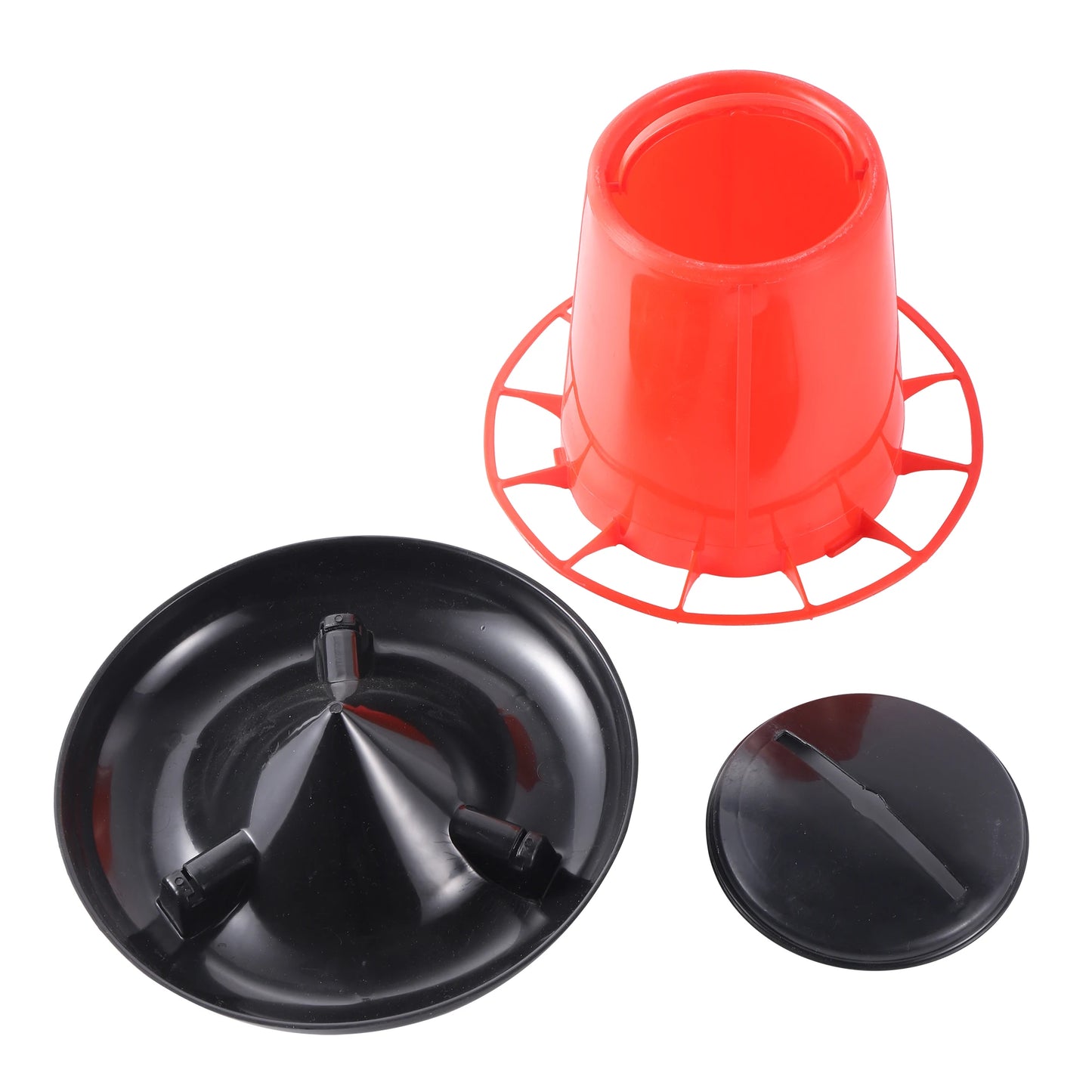 1Pc Poultry Animal Feeder Plastic Red and Black Quail Pigeon Automatic Feeder Farm Breeding Tools 1.5kg/3kg/6kg Optional