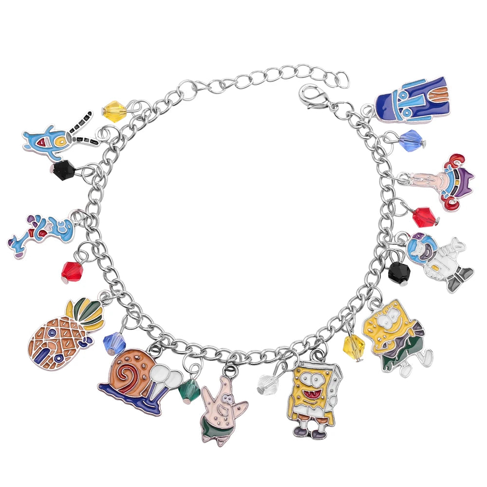 Cartoon Anime Charm Bracelet Cute Figures Pendant Accessories for Women Girl Gift Patrick Star Bracelets