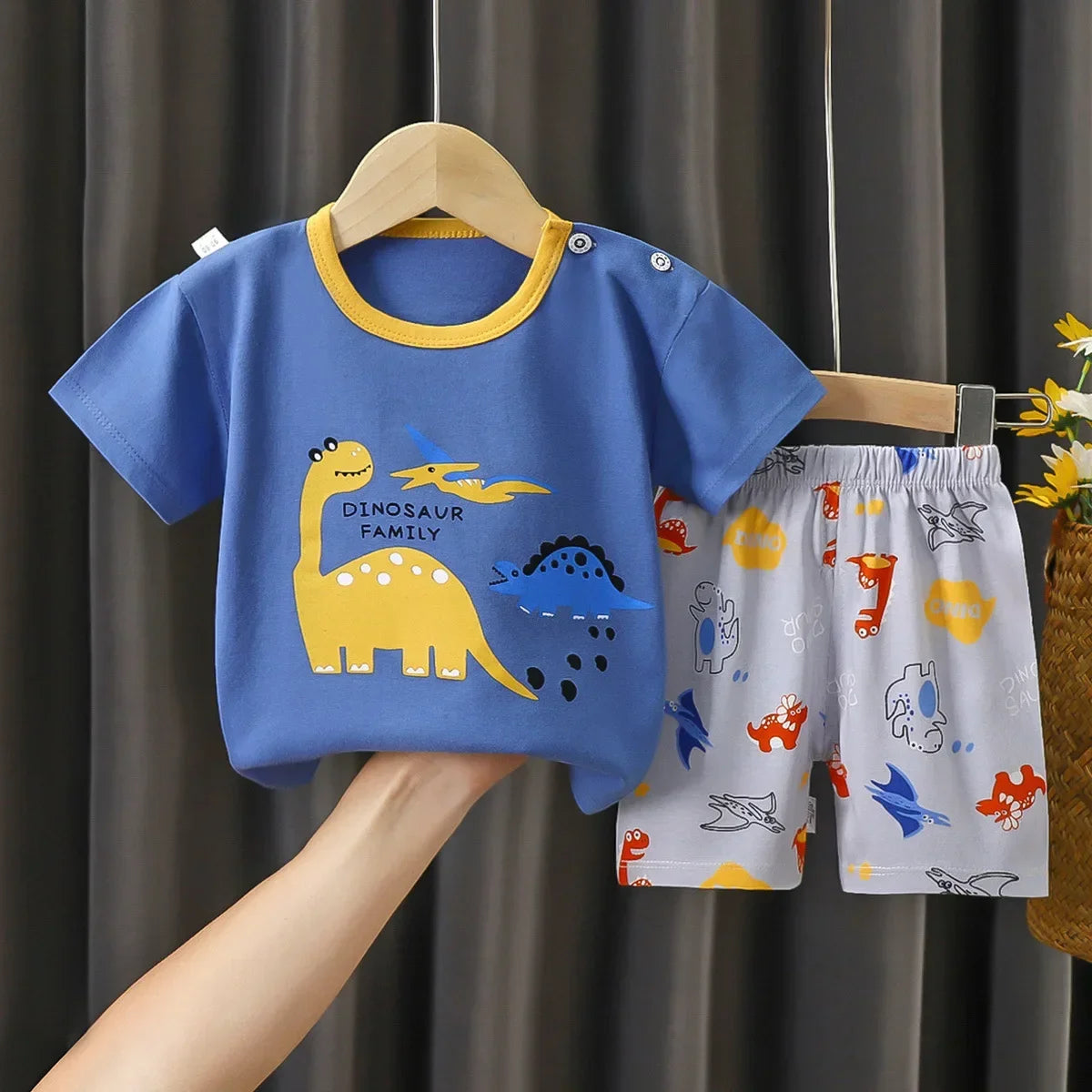 2PCS Children's Sets mother Kids Clothes Boys Girl T-shirt Shorts Summer Cotton Short sleeve Baby Children Clothing Toddler Suit