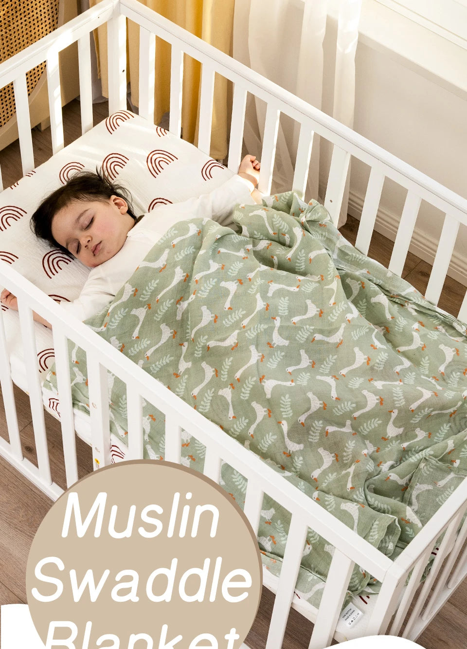 100% cotton 120*110cm 2 Layers Newborn Baby Muslin Swaddle Blankets