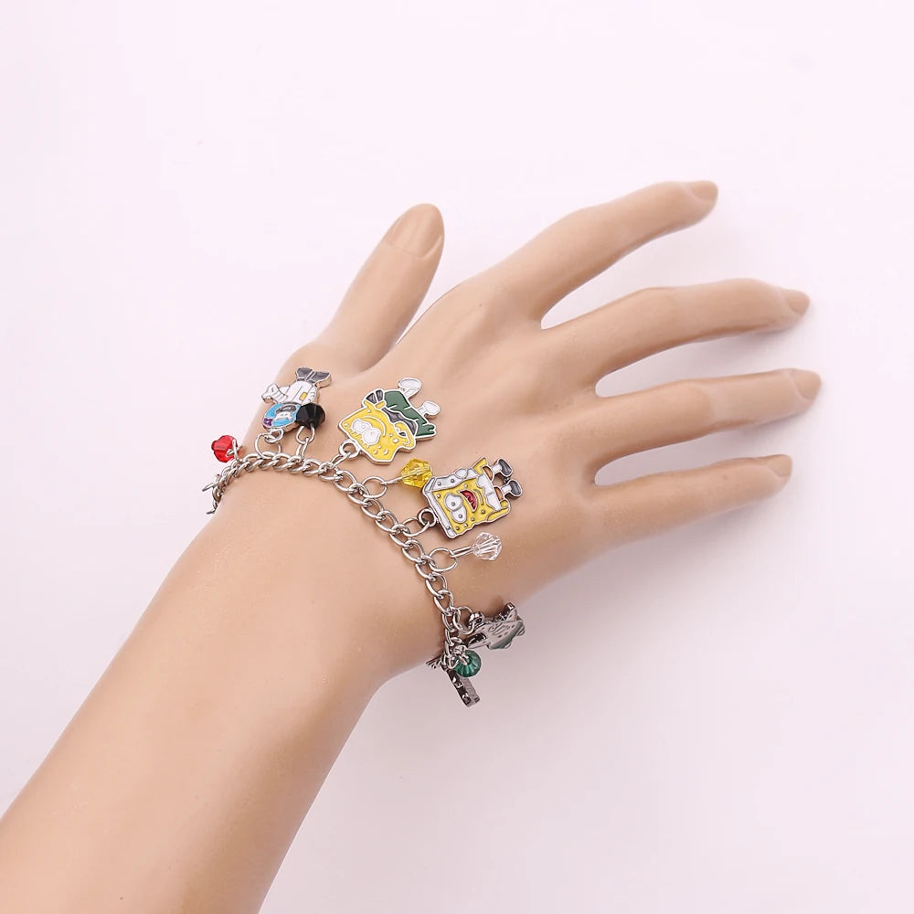 Cartoon Anime Charm Bracelet Cute Figures Pendant Accessories for Women Girl Gift Patrick Star Bracelets