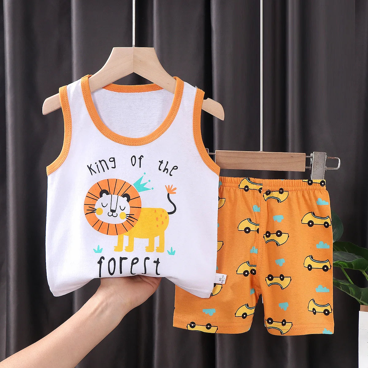 2PCS Children Sets Kids Clothes Vest Suit  Summer Children Clothing baby Cotton T-Shirts Shorts Tank Top  Boys Girls Sleeveless