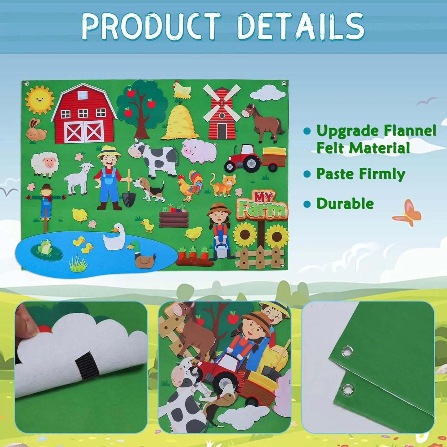 My Daily Calendar,Farm,Transportation Felt Story Board For Toddlers,Preschool Education Storytelling Montessori Toys for Kids