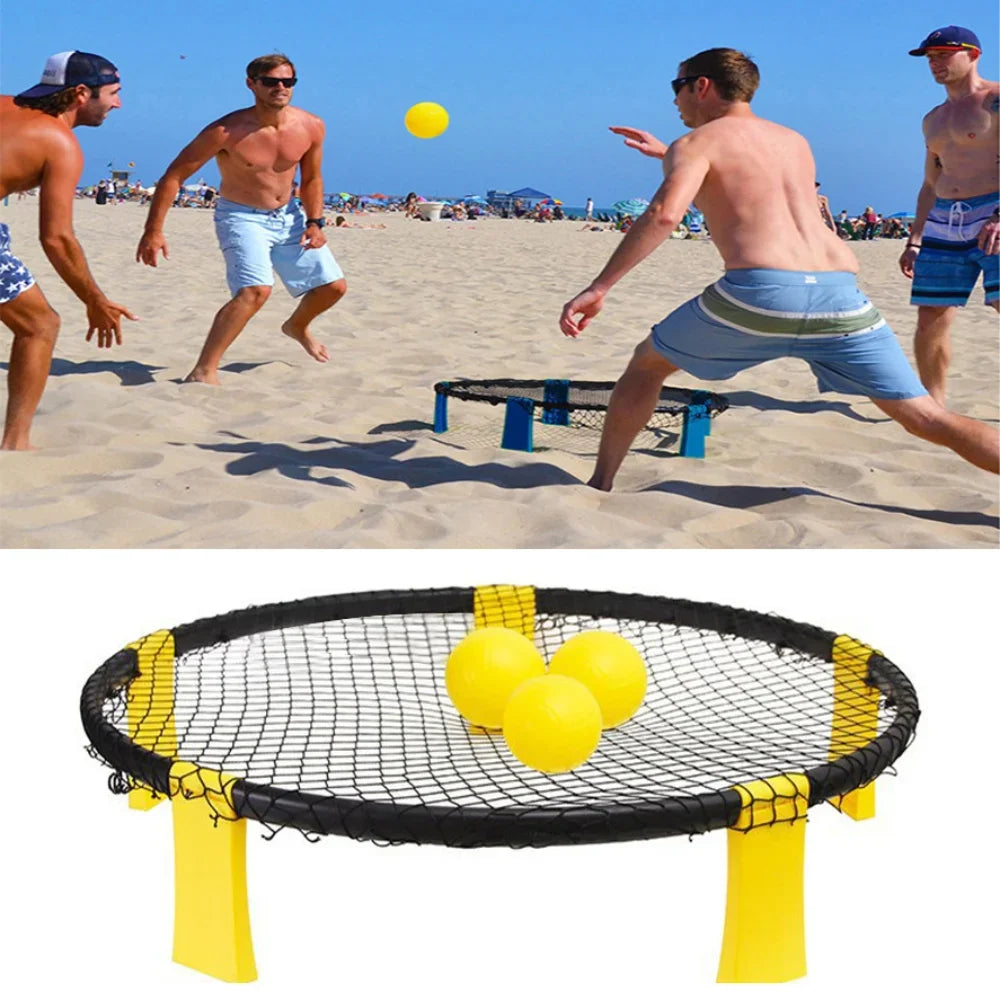 Beach Volleyball Ball Mini Game Set Outdoor Team Sports Lawn Fitness Equipment With 3 Balls Volleyball Net Volleyball Set