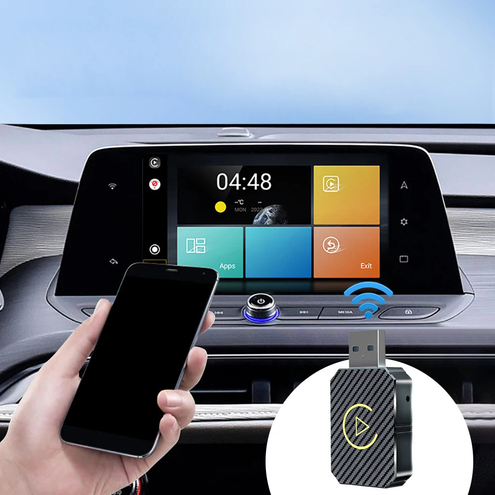 Wireless Carplay Android Auto Adapter 2 in 1 Smart AI Box Plug&Play Wireless Dongle BT WiFi for Wired CarPlay/Andriod Auto Car