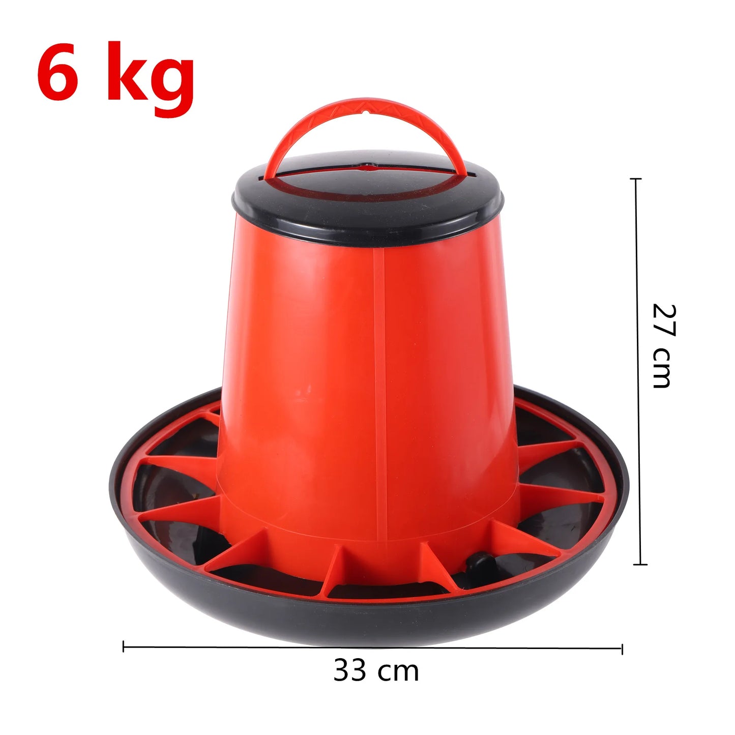 1Pc Poultry Animal Feeder Plastic Red and Black Quail Pigeon Automatic Feeder Farm Breeding Tools 1.5kg/3kg/6kg Optional