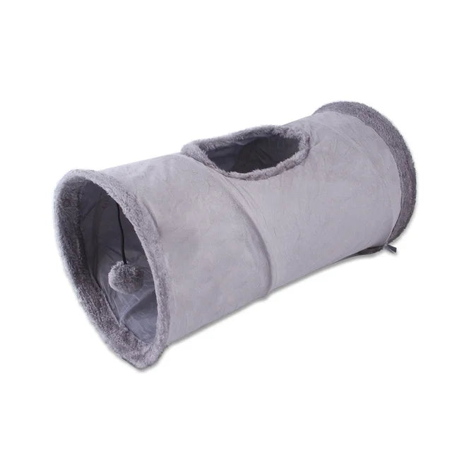 Collapsible Cat Tunnel Tube Play Tent Cat Toy Indoor Puppy Plush Ball for Exercising Hiding Training Pet Interactive Supplies