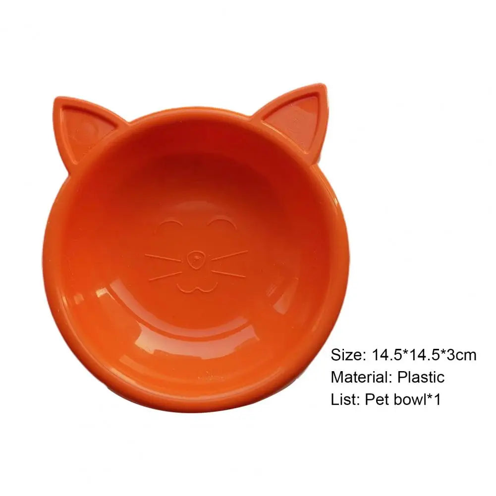 Pets Food Bowl Cat Face Shape Large Capacity Feeding Dish Solid Color Cat Food Bowl Pet Water Drinking Feeder for Small Dog Bowl