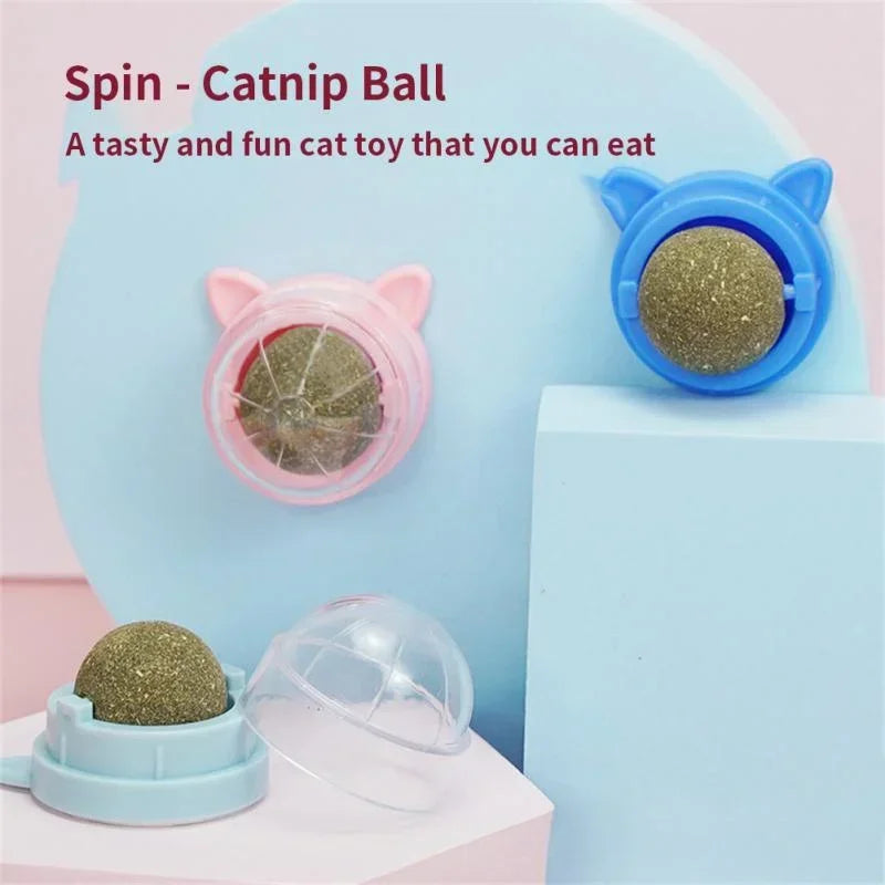 Natural Catnip Cat Wall Stick-on Ball Toys Treats Healthy Natural Removes Hair Balls To Promote Digestion Pet Cat Grass Snacks