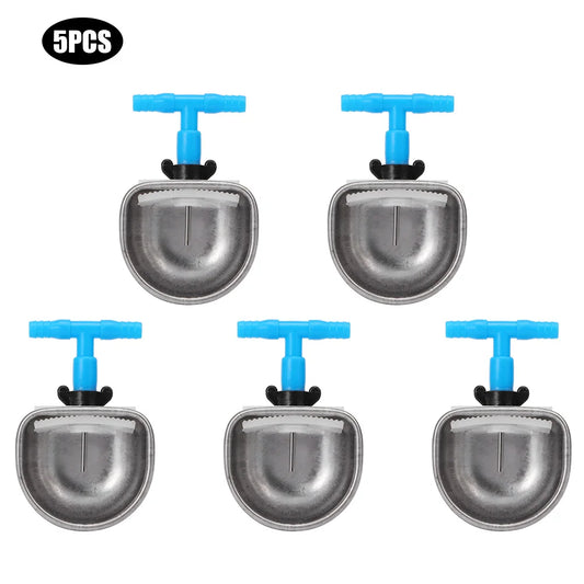 5Pcs Stainless Steel Automatic  Drinker Nipple Drinking Bowl Waterer Farm Accessory No rust and anti‑bite for  feed