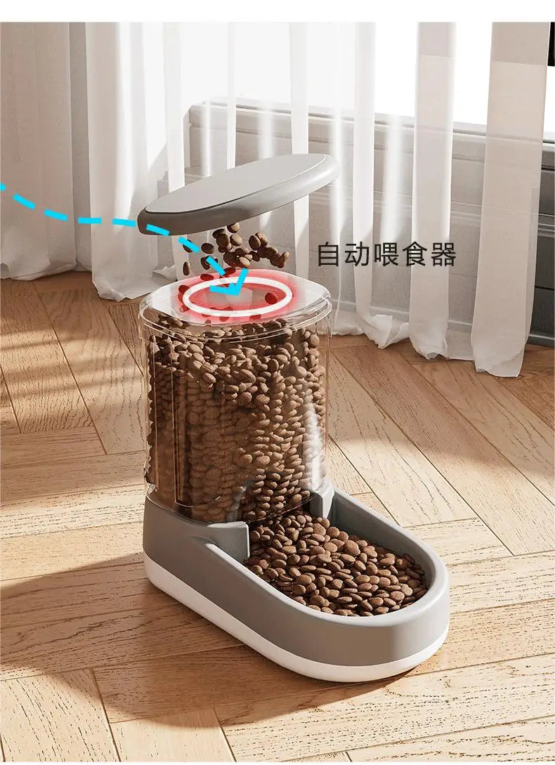 OUZEY Large Capacity Pet Feeder Automatic Water Dispenser For Cats Small Dog Food Bowl Pet Automatic Feeder Drinker Water Bowl