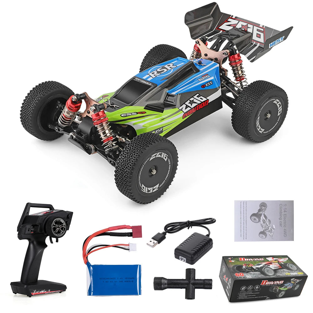 Wltoys XKS 144001 RC Car 75km/h Remote Control Car Off-Road Car High Speed 1/14 2.4GHz Racing Car 4WD RTR with Metal Chassis