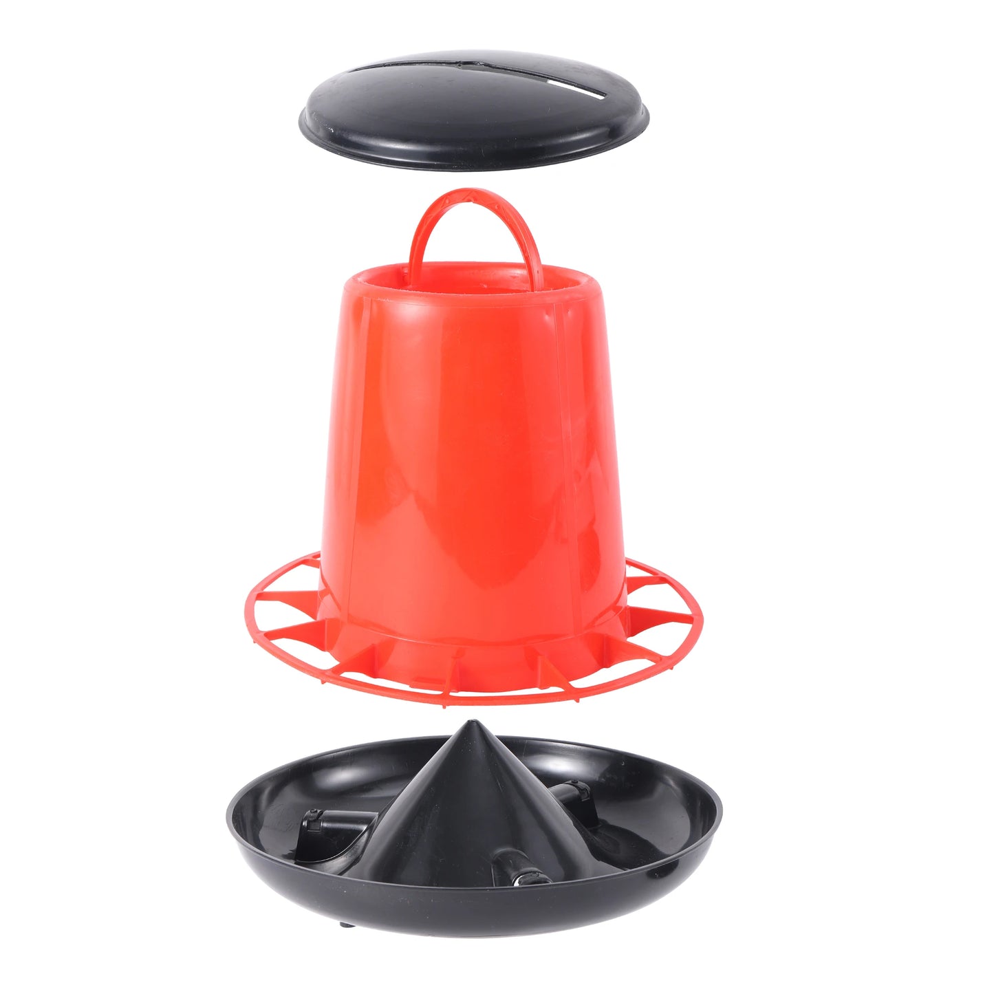 1Pc Poultry Animal Feeder Plastic Red and Black Quail Pigeon Automatic Feeder Farm Breeding Tools 1.5kg/3kg/6kg Optional