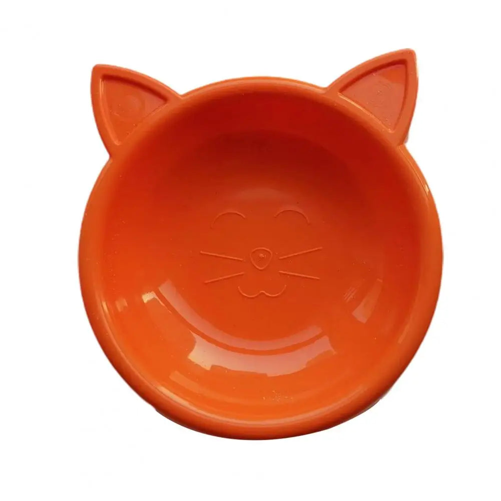 Pets Food Bowl Cat Face Shape Large Capacity Feeding Dish Solid Color Cat Food Bowl Pet Water Drinking Feeder for Small Dog Bowl