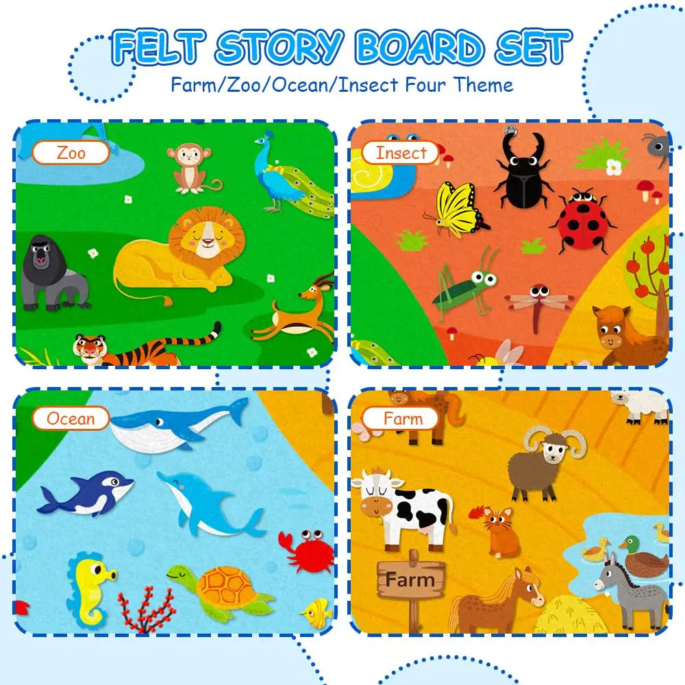 My Daily Calendar,Farm,Transportation Felt Story Board For Toddlers,Preschool Education Storytelling Montessori Toys for Kids