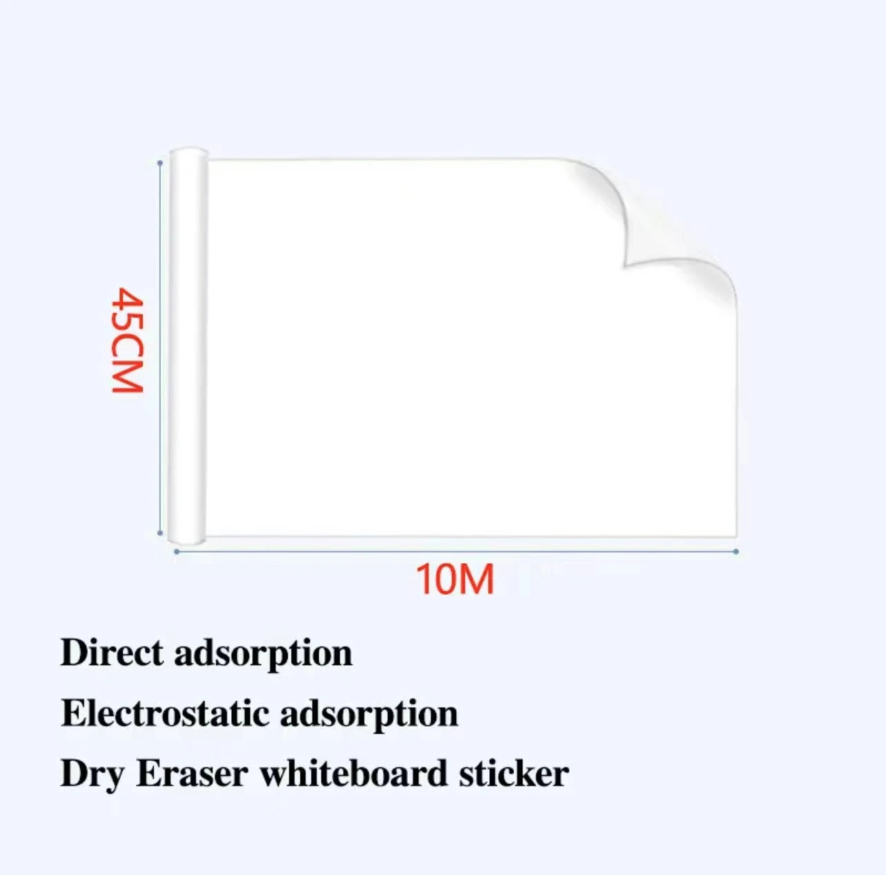 Whiteboard Wall Sticker - Premium Static Cling, No Damage to Wall, Easy to Clean and Reuse - Perfect for Home, School and Office