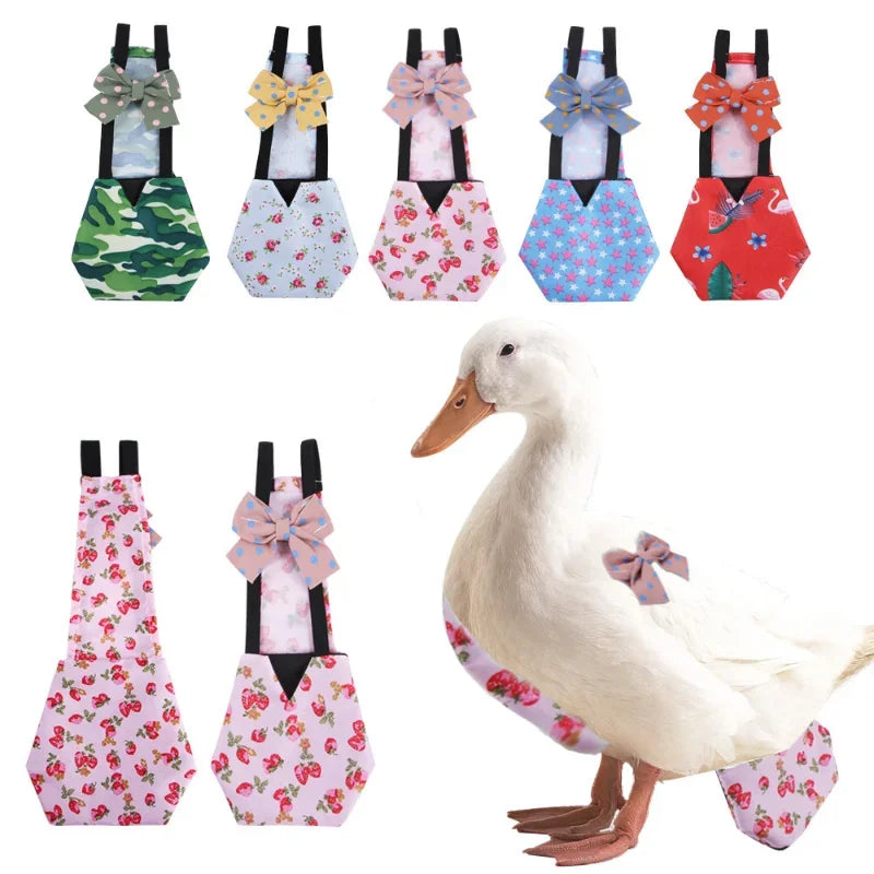 Pet Cloth Diaper for Farm Goose Duck Chicken Poultry Adjustable Washable Creative Bowknot Clothes Pet Mascotas Accessories DC05